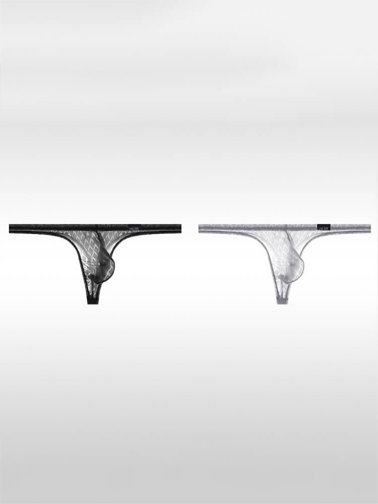 Men's Ultra-Thin U-Convex Pouch See-Through Thong