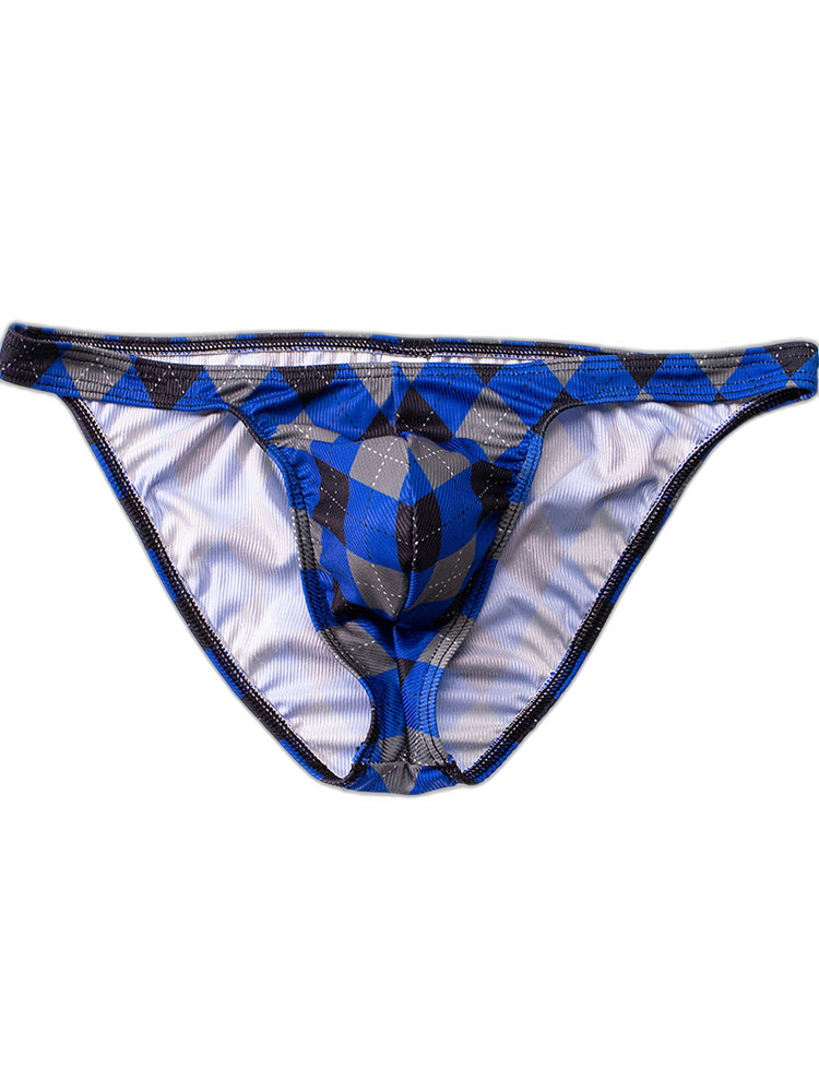 Rhombus Check Pattern Pouch Briefs