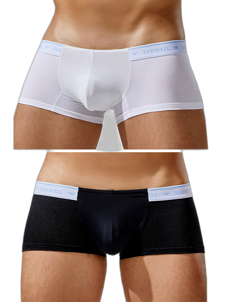 2 Pack Men's Sexy Comfortable Breathable Solid Color Trunks