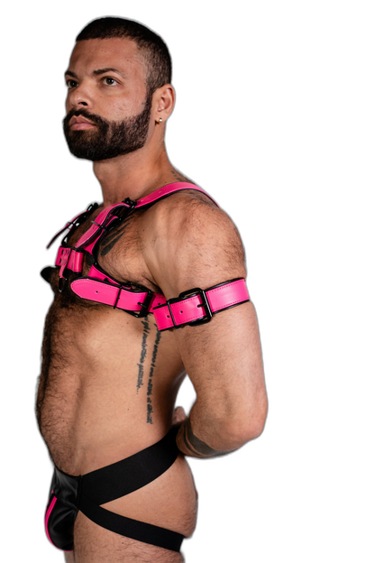 ruff GEAR Bold Leather Bicep Strap Neon Pink