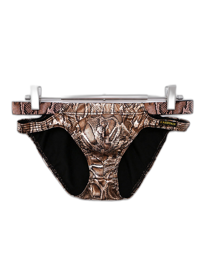 2-pack Men's Snake Print Hollow Briefs