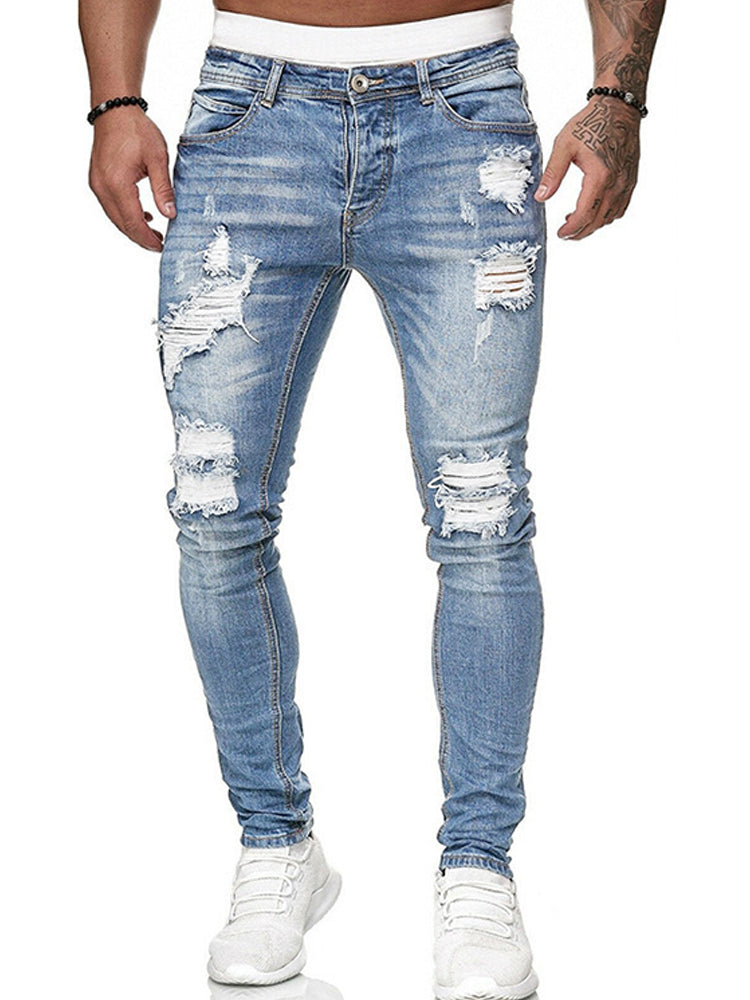 Mens Skinny Ripped Jeans