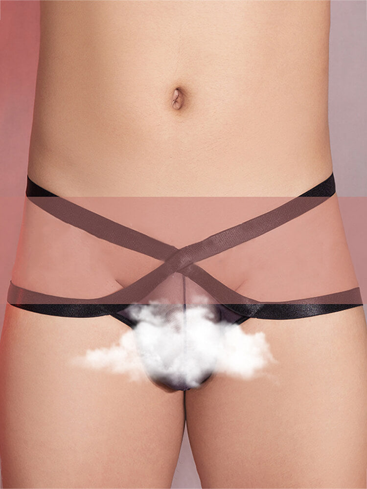 Men's Low-Rise Sexy Cut-Out Strappy Thong