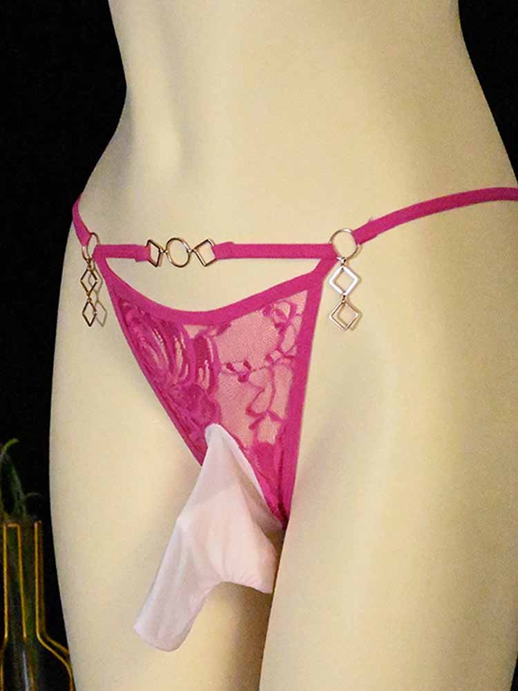 Men's Sexy Cock Sock Closed Lace Thong