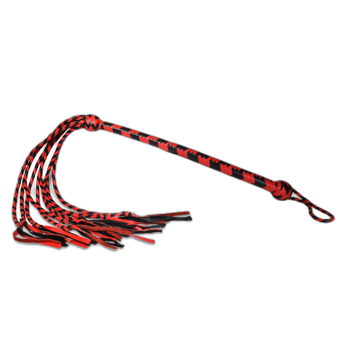 Prowler RED Long Handle Red & Black Flogger