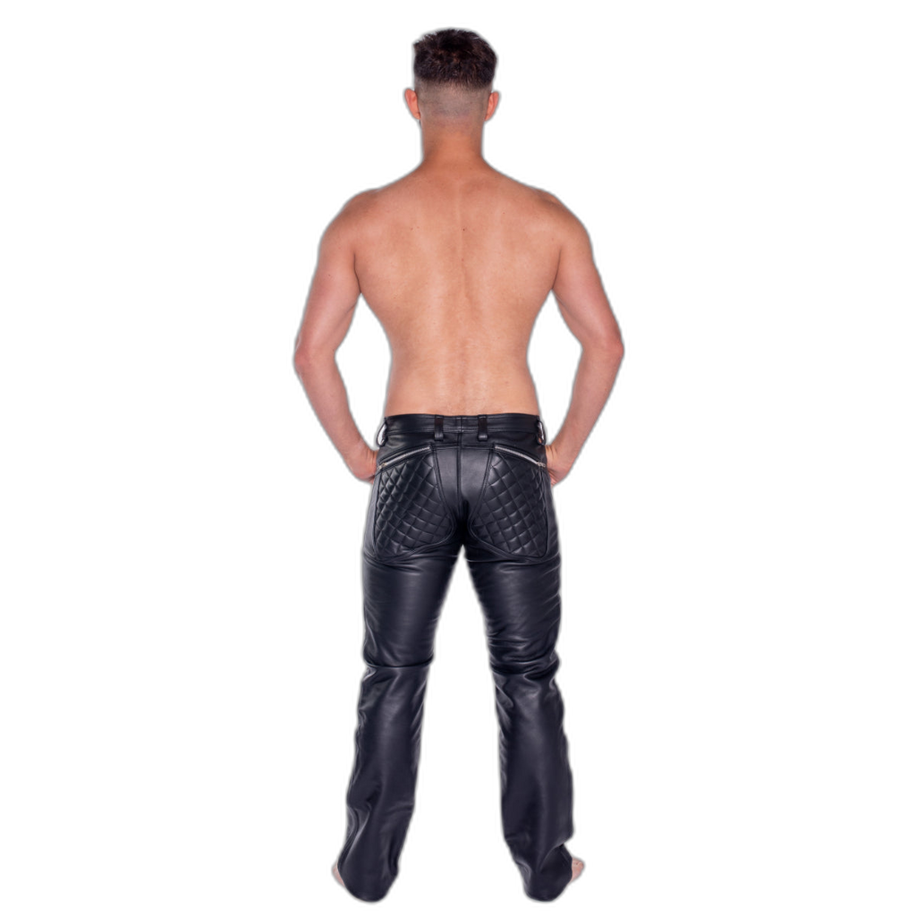 Prowler RED Quilted Leather Sailor Jeans Black