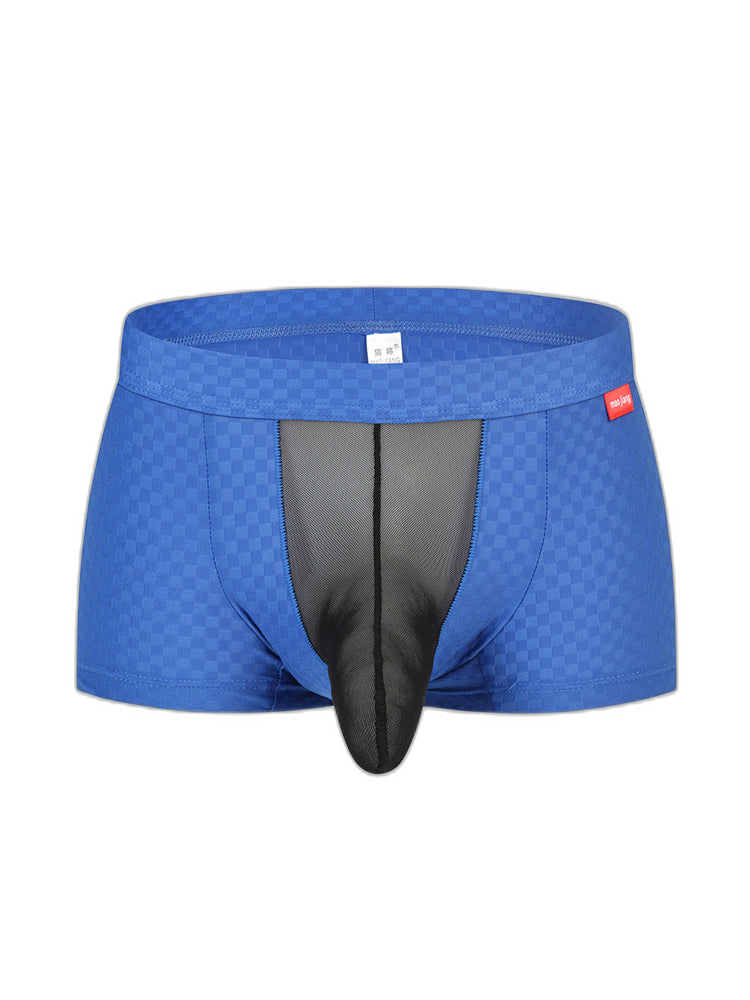 Men's Low-Rise Mesh Trunks – Breathable Nylon with 3D Pouch Support
