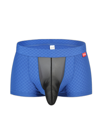 Men's Low-Rise Mesh Trunks – Breathable Nylon with 3D Pouch Support