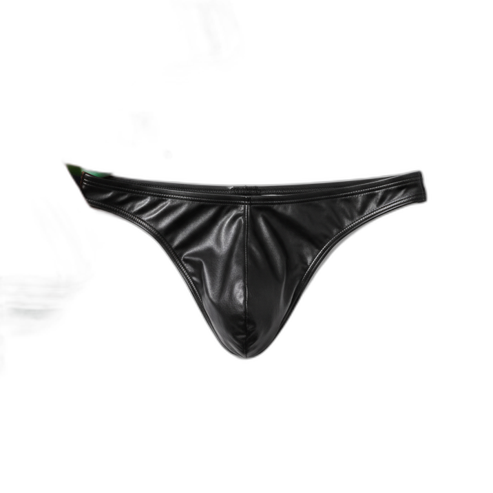 Shimmer PU Leather Low Waist Briefs