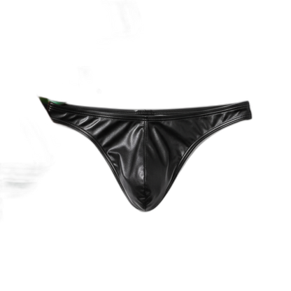 Shimmer PU Leather Low Waist Briefs