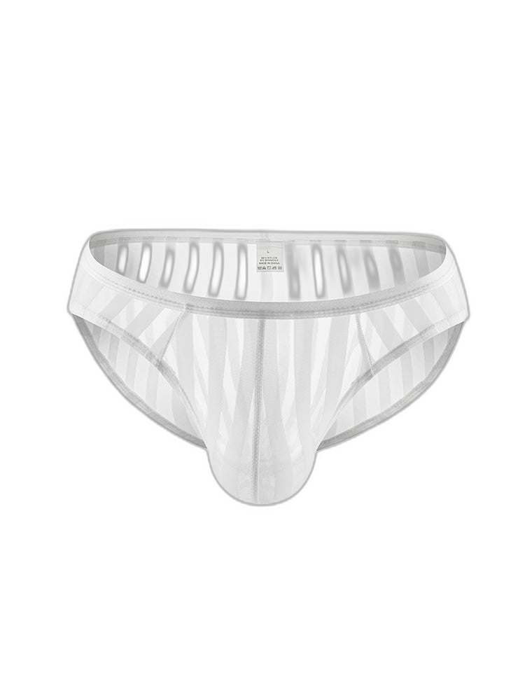3 Pack Men's Sexy Striped Sheer Mesh Bikini