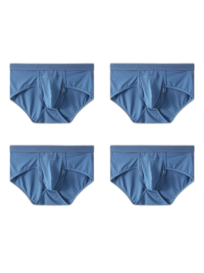 4 Pack Men's Large Pouch Separation Ice Silk Briefs