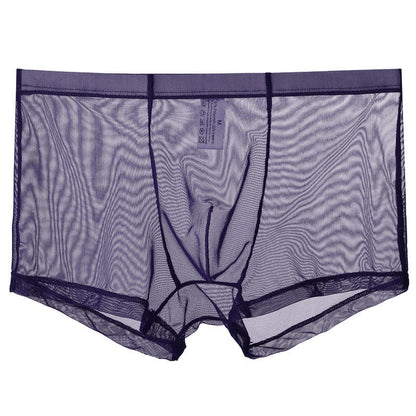 Mid Waist Mesh Sexy Pouch Bag Boxers