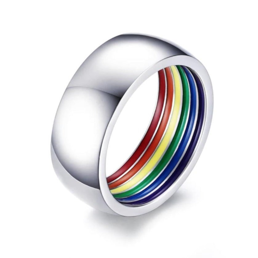 Discreet Rainbow Pride Ring