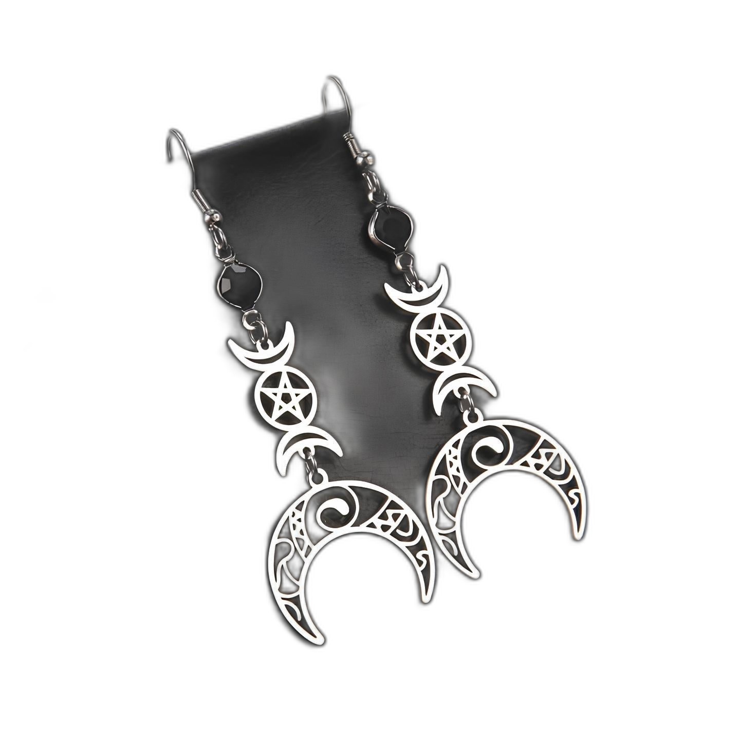 Crescent Pentagram Earrings
