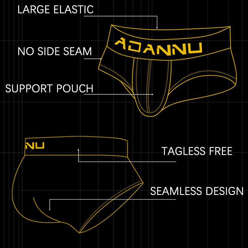 2 Pack Cotton 3D Large Pouch Men's Underwear