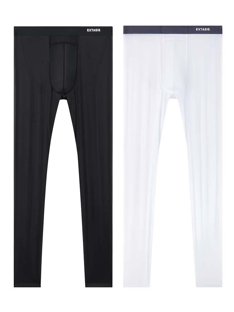 Men's Solid Color Silky Smooth See-Through Leggings