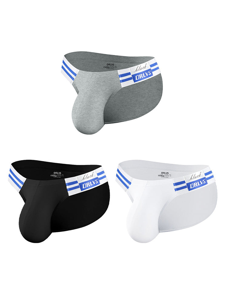 2-pack Men's High-cut Cotton Navy Striped Stretch Briefs