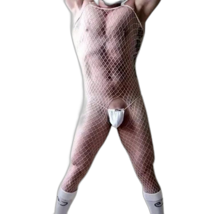 'Show It All' Mens Fishnet Bodysuit