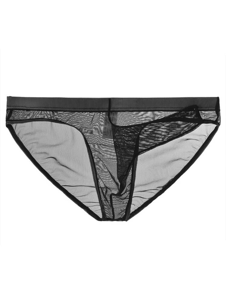 Men's Transparent Mesh Elephant Trunk Open Briefs