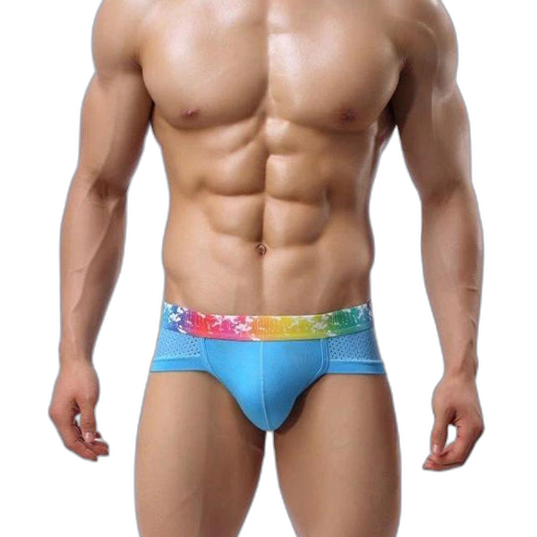 4 Pack Breathable Modal Colored Belt Briefs-rainbow pride underwear