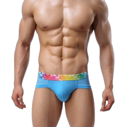 4 Pack Breathable Modal Colored Belt Briefs-rainbow pride underwear