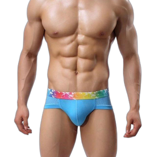 4 Pack Breathable Modal Colored Belt Briefs-rainbow pride underwear
