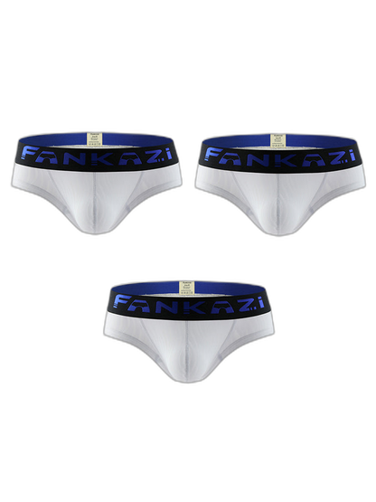 3 Pack Men's Striped U-Pouch Breathable Casual Briefs