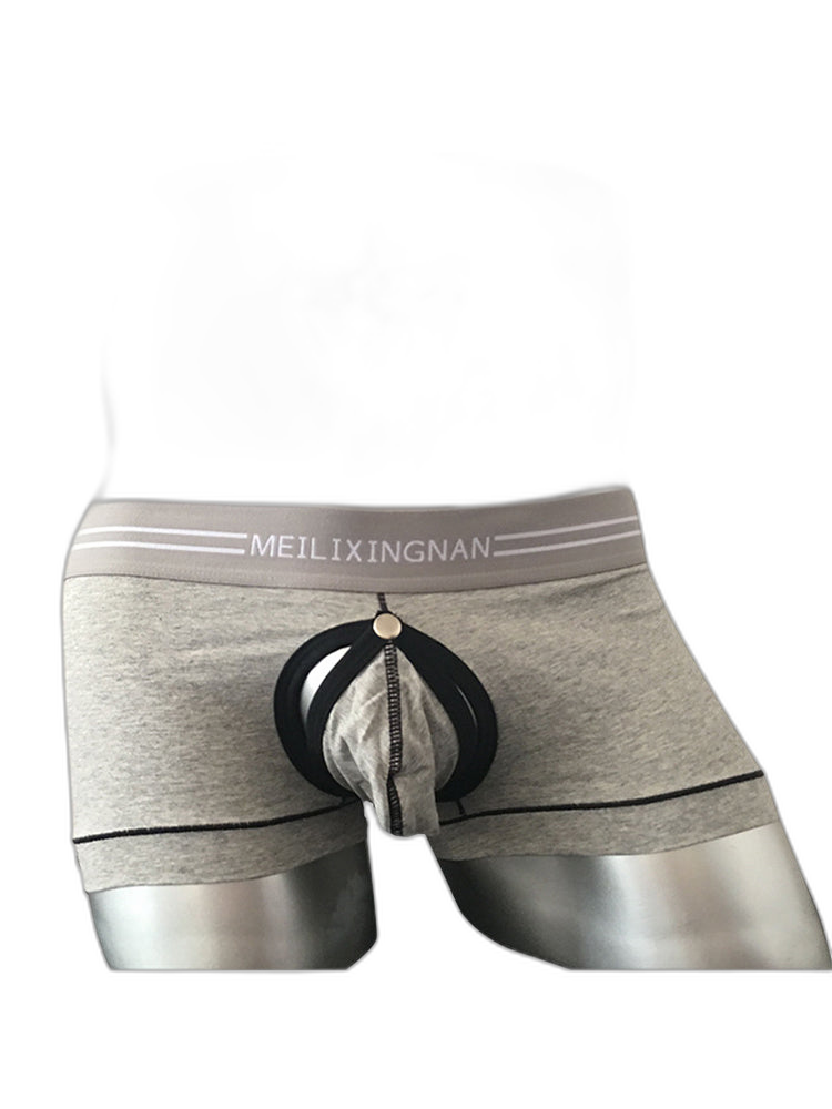 2 Pack Men's Detachable Pouch Breathable Boxer Briefs