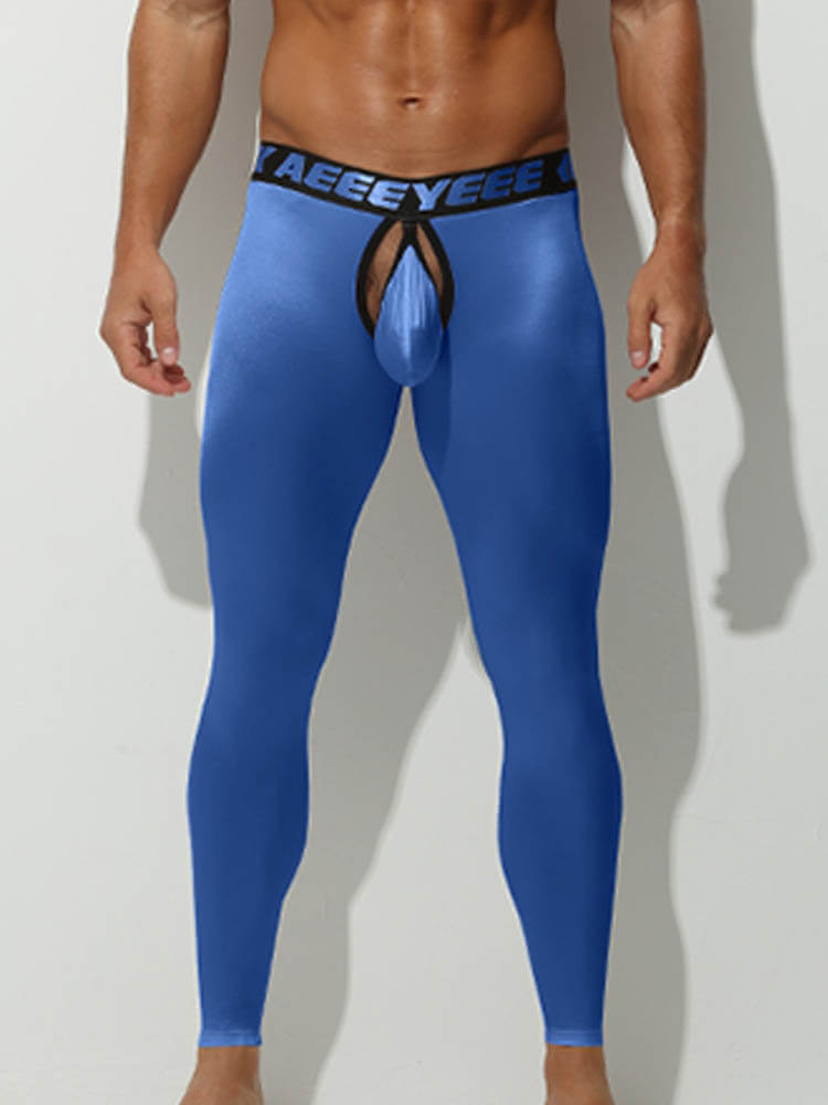 Men's Elasticity Tight Warm Open-Crotch Leggings