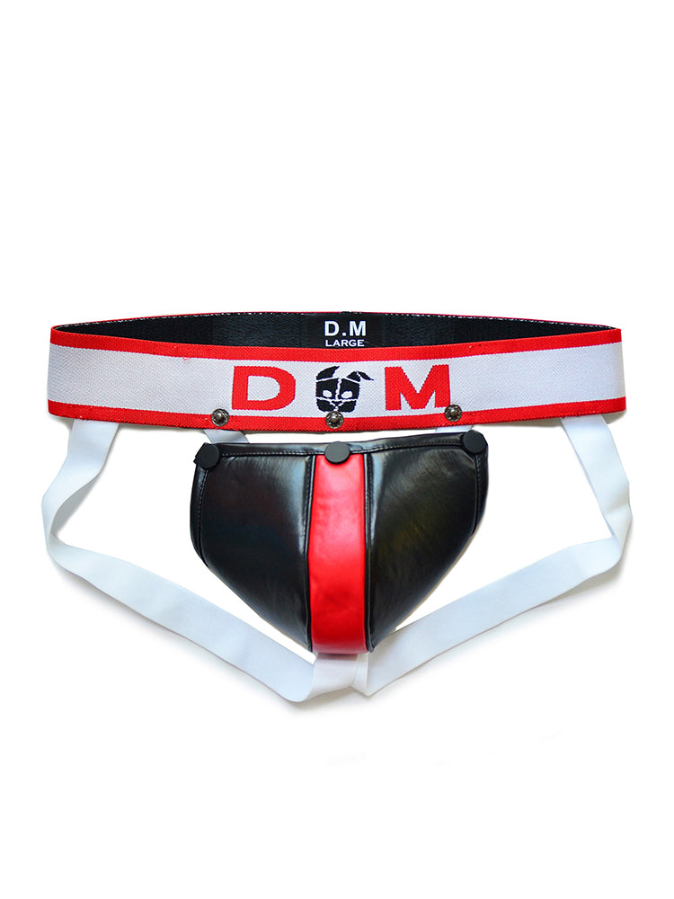 D.M Detachable Button Leather Jockstrap