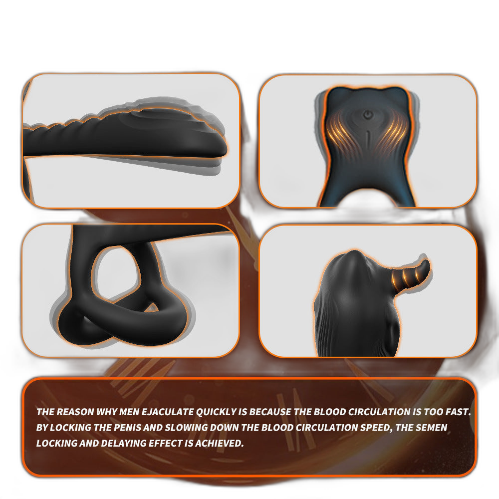 Bull Cock Ring - Vibrating Cock Ring - Double Penetration Cock and Ball Ring