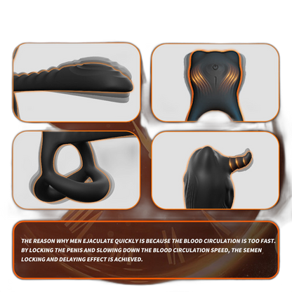 Bull Cock Ring - Vibrating Cock Ring - Double Penetration Cock and Ball Ring