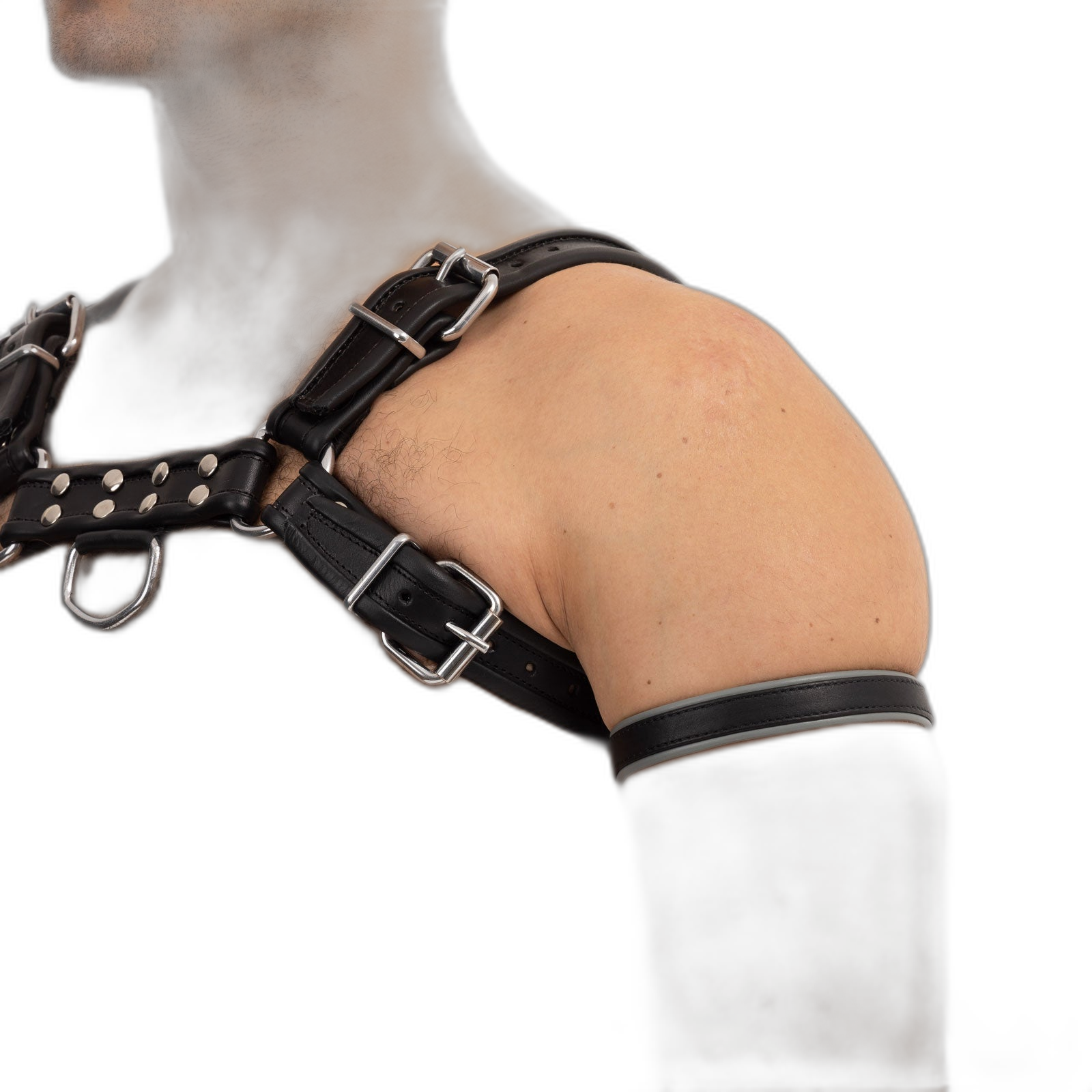 Prowler RED Leather Bicep Band Black Grey