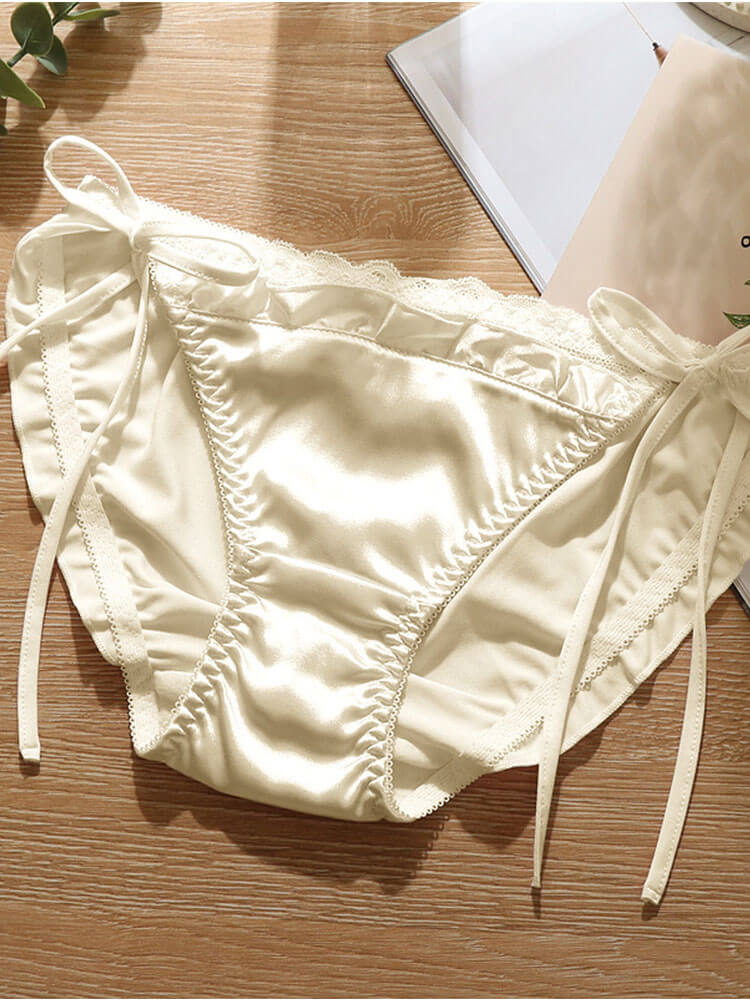 Men's Sexy Lace-Up Low Waist Lace Briefs
