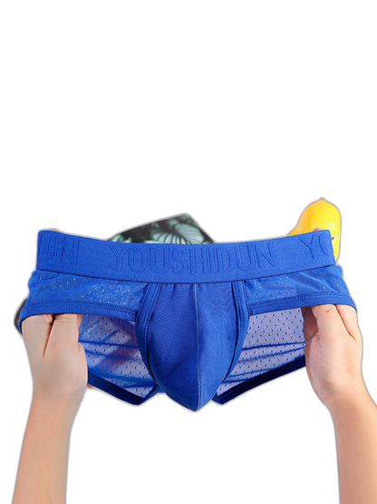 2 Pack Men's Low Rise Mesh Large Pouch U-convex Breathable Comfortable Briefs