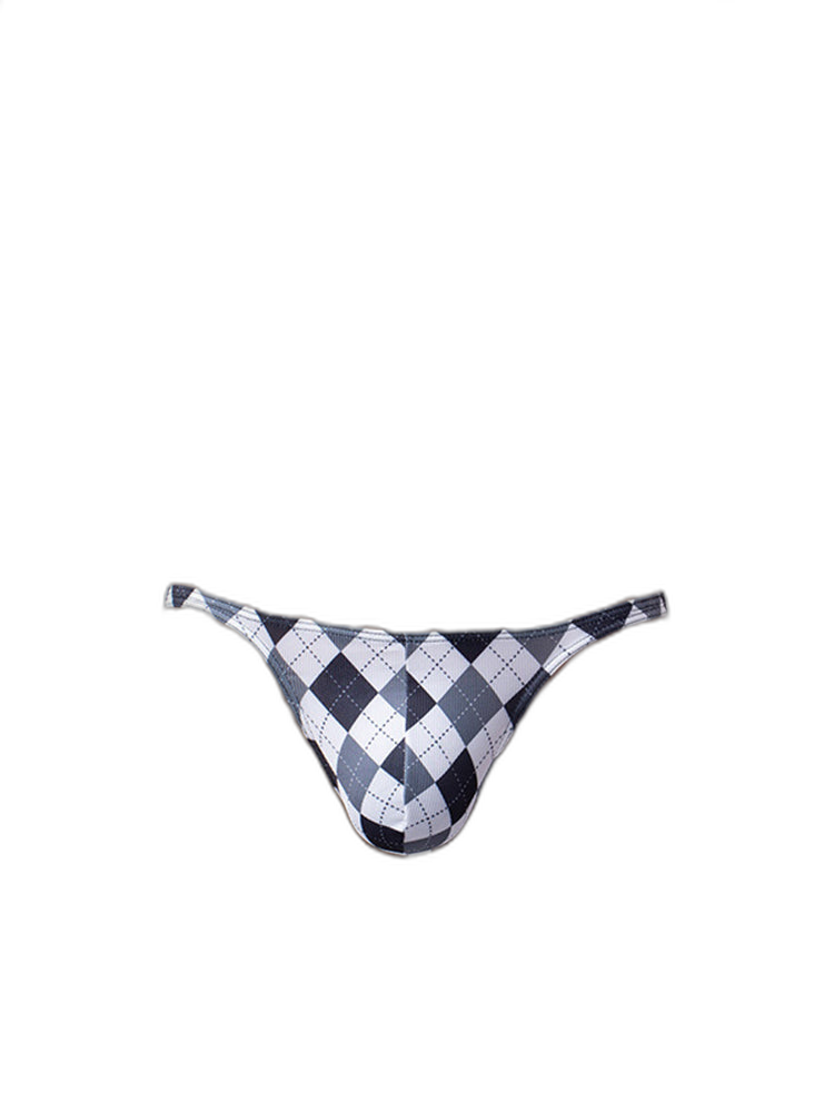 Rhombus Check Pattern Pouch Briefs
