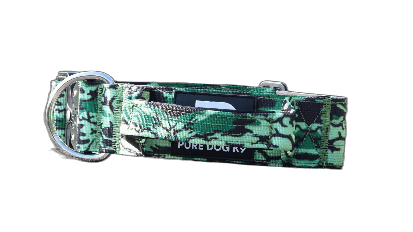 Pure Dog K9 Tactical Collar Green Camo