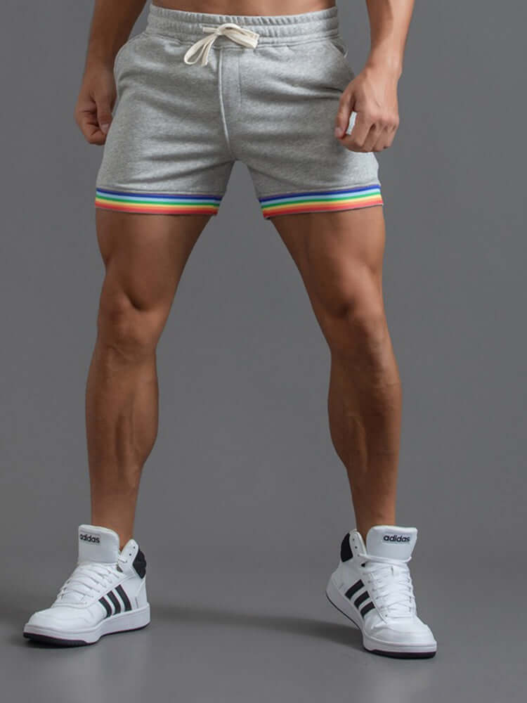 Men's Rainbow Stripes Cotton Shorts