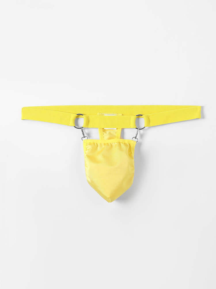 Men's Double Ring Splicing Solid Color Sexy Thong