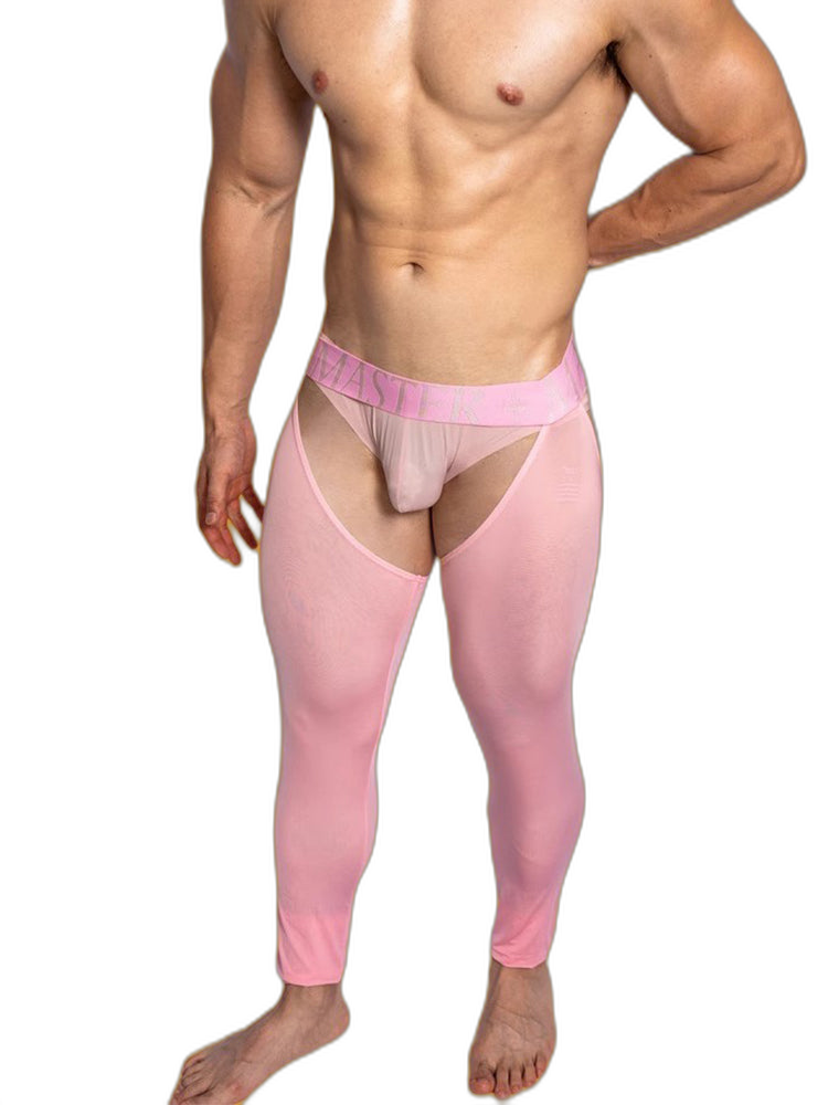 Men's Low-Waist Sexy Hollow Silk-Smooth Semi-Transparent Thermal Pants