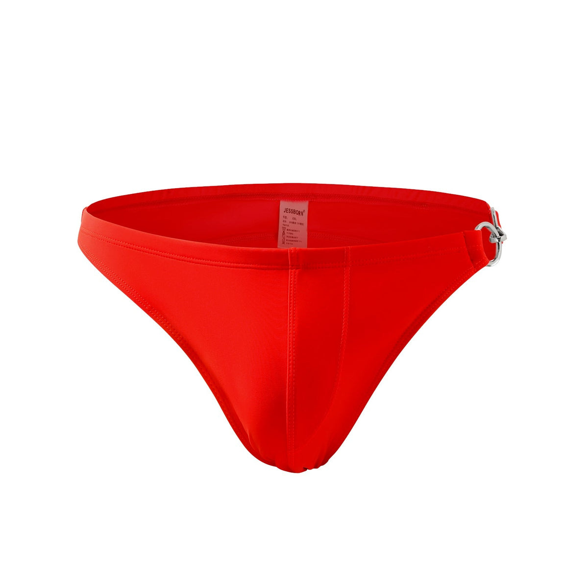 Men's Low Rise Metal Buckle Swim Bikini - Red
