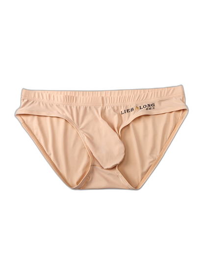 3 Packs of Men's Ice Silk Seamless Convex Pouch Briefs