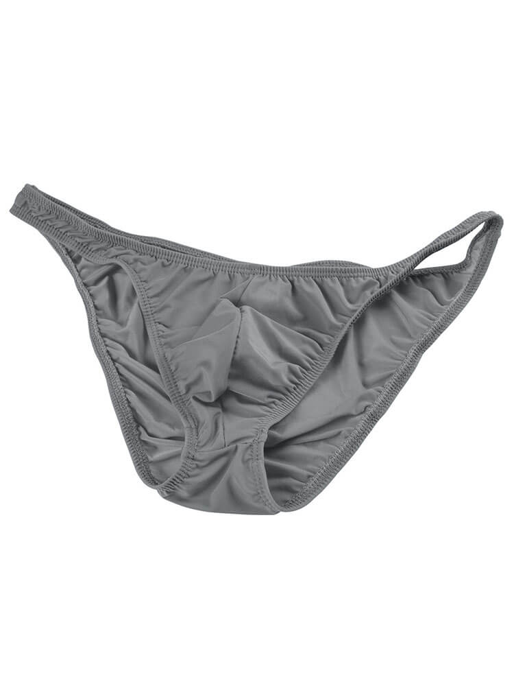 Men's Sexy Solid Color Ice Silk Low Waist Briefs