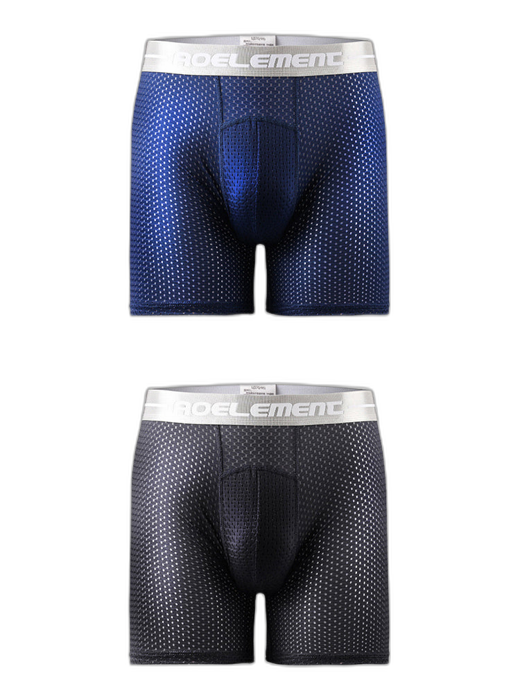 2 Pack Mesh Ice Silk Moisture Wicking Sport Boxer Underwear