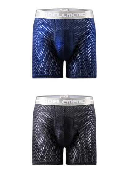 2 Pack Mesh Ice Silk Moisture Wicking Sport Boxer Underwear