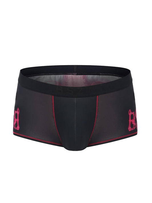Men's Skeleton-Print Stretch Nylon Boxer Briefs