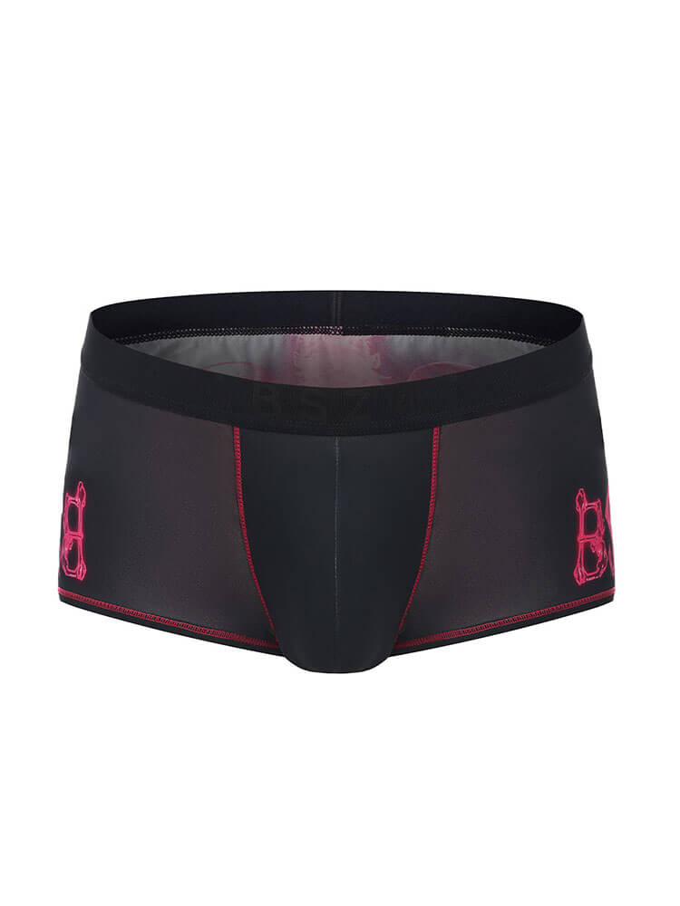Men's Skeleton-Print Stretch Nylon Boxer Briefs