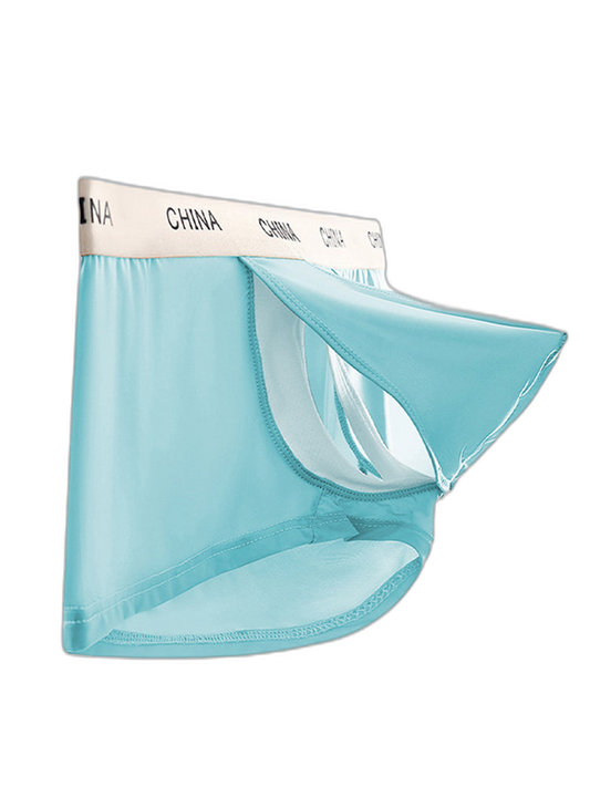 3 Pack Men's Ice Silk Bare-Sensation Breathable Lightweight Separating Trunks