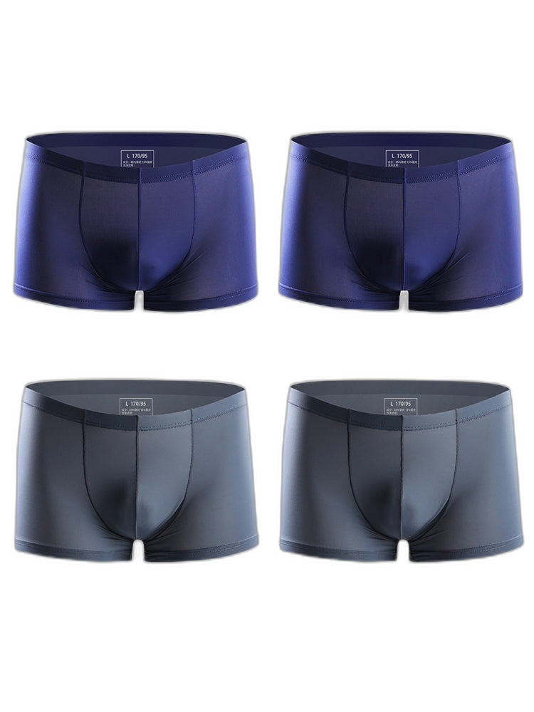 4 Pack Cooling Silk Bulge Pouch Men's Underwear